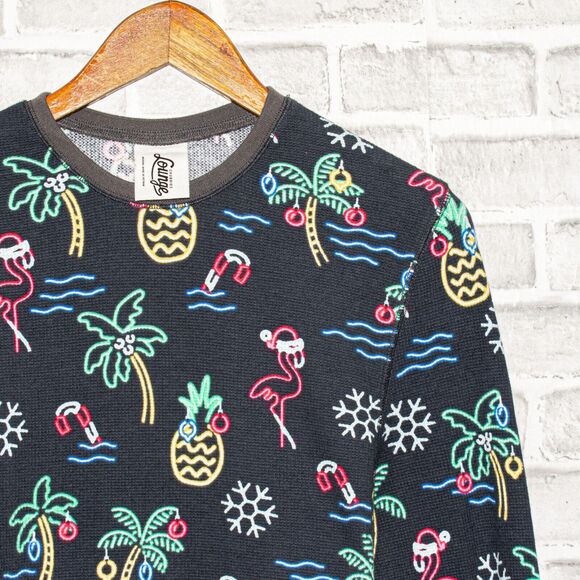 Chubbies Men's Thermal knit Sleep Shirt The lights Santa Action Medium - Picture 6 of 8